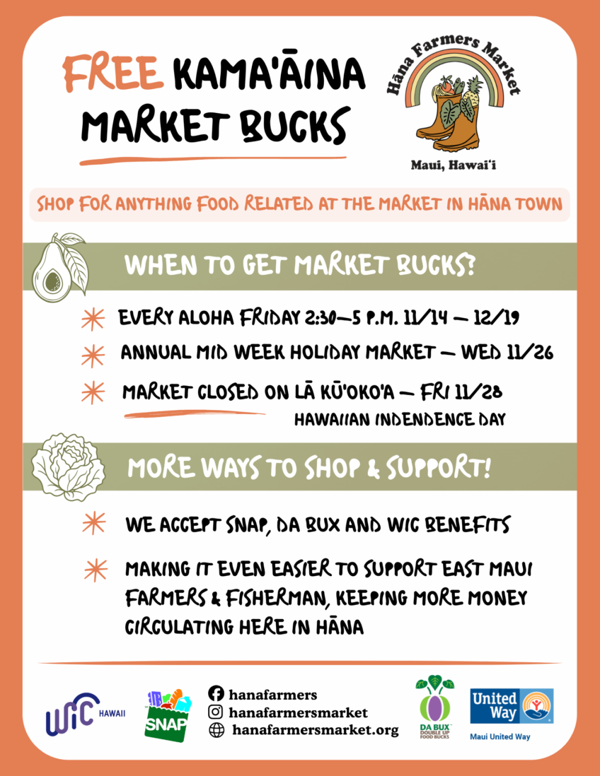 Free Kama’aina Market Bucks